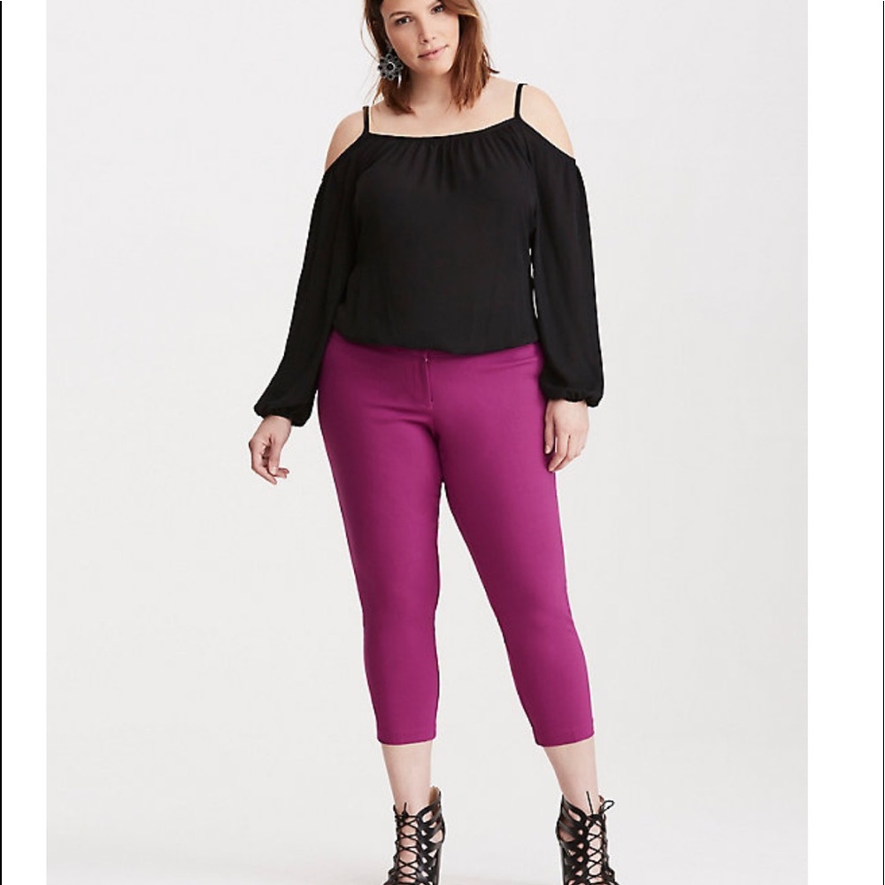 Torrid SKINNY CROPPED TROUSER PANT - PURPLE sz 26